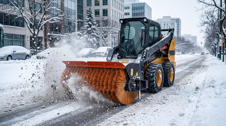 When to Use a Skid Steer Angle Broom (and When a Pickup Broom Is Better)