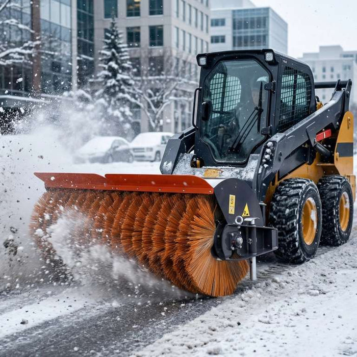 When to Use a Skid Steer Angle Broom (and When a Pickup Broom Is Better)