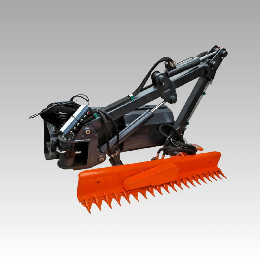 Sibom Skid Steer Hedgerow Trimmer: A Professional Hedge Cutting Attachment for Roadside Vegetation, Green Belts, Landscaping, and Municipal Maintenance