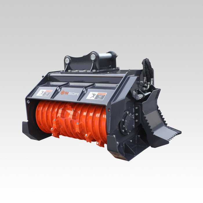 Sibom Mini Forestry Mulcher: A Heavy-Duty Land Clearing Attachment for Brush, Trees, Stumps, and Overgrown Vegetation