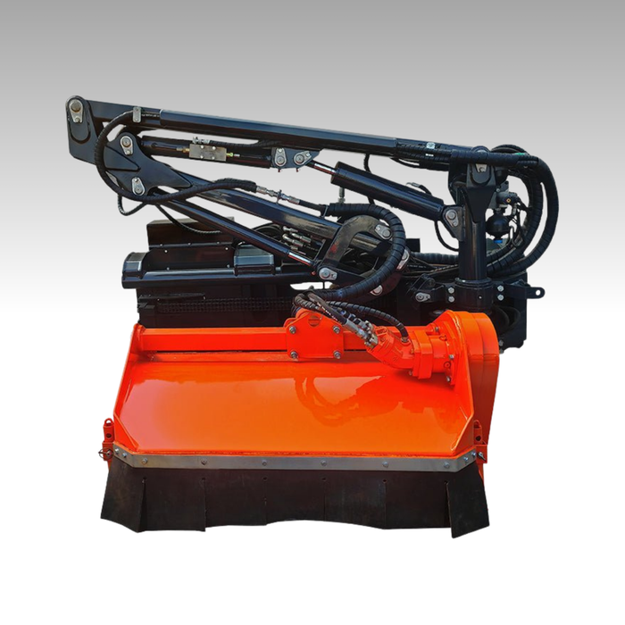 Sibom Skid Steer 78" Boom Mower, 5 Mower Head Options, Multi-joint, 30° Deflection, 15 ft. Arm, Maintenance-free lubrication