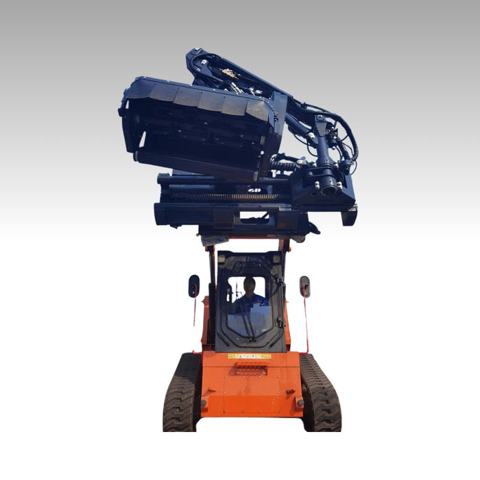 Sibom Skid Steer 78" Boom Mower, 5 Mower Head Options, Multi-joint, 30° Deflection, 15 ft. Arm, Maintenance-free lubrication
