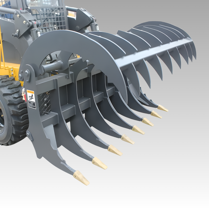Sibom Skid Steer Grass Grapple, 50" opening height, two-cylinder and single jaw, high precision and efficiency, high-strength materials