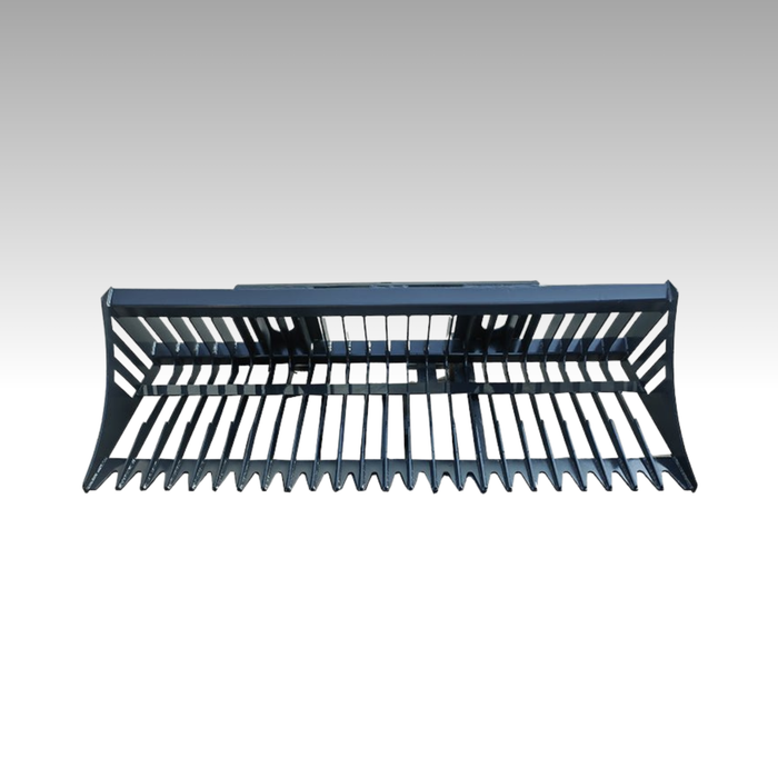 Sibom Skid Steer Skeleton Rock Bucket, 2.36" Tine Spacing, reinforced tines