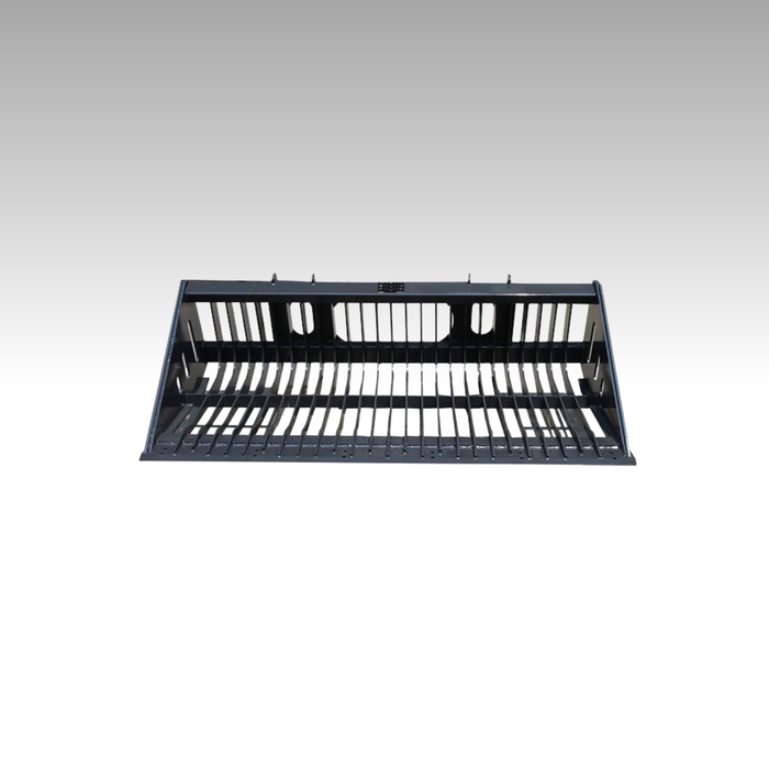 Sibom Skid Steer Skeleton Rock Bucket, 2.36" Tine Spacing, reinforced tines
