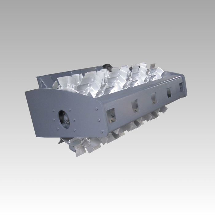 SIBOM Skid Steer Vibratory Ice Breaker Attachment, Two-Damping Roller Design, Sharp Cross-Pattern Blades, Environmentally Friendly De-Icing Solution