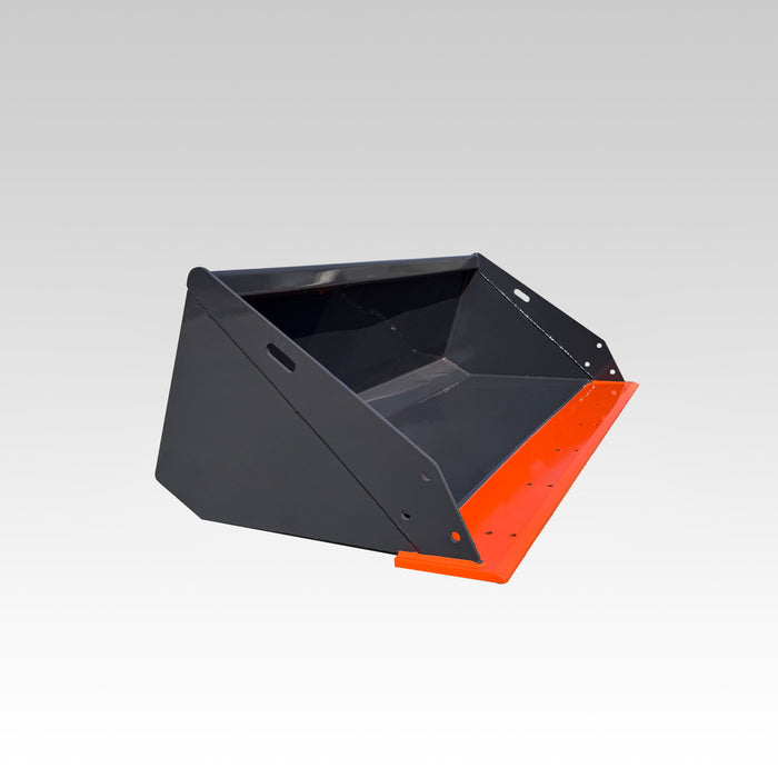 Sibom Skid Steer Standard Bucket, Heavy-Duty High-Carbon Cutting Edge, Round Back Design, Waffle-Type Skid Plate Reinforcement